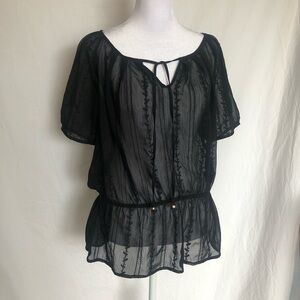 Vintage Guess Women’s Short-Sleeve Peplum Blouse